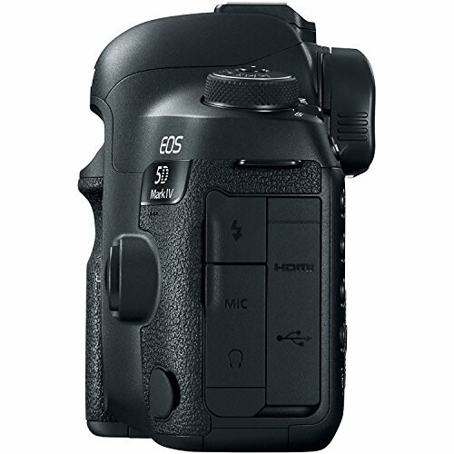 Side view of Canon EOS 5D Mark IV camera showing ports.