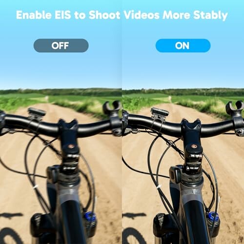 Comparison of video stability with EIS off and on while biking.