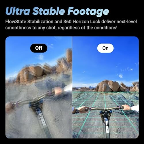 Comparison of unstable and stable footage while biking.