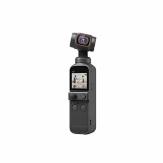 Handheld camera gimbal with screen and lens