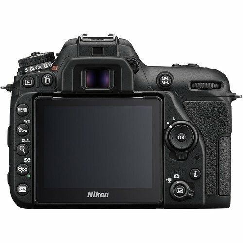 Back view of a Nikon DSLR camera showing screen and controls.