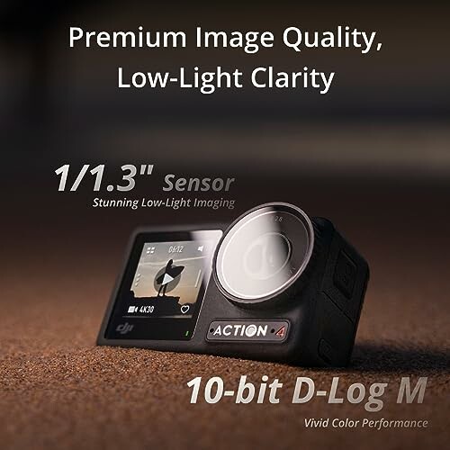 Camera with premium image quality and low-light clarity features.