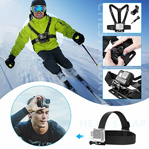 Skier using GoPro chest mount and head strap.